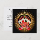 Casino Night Einladung (Vorne/Hinten)