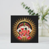 Casino Night Einladung (Stehend Vorderseite)