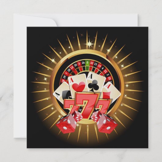 Casino Night Einladung (Vorderseite)