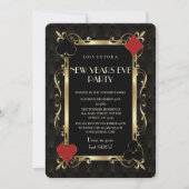 Casino Night Gold Art Deco New Years Eve Party Einladung (Vorderseite)