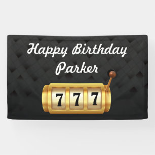 Casino Night Happy Geburtstag Party Black Gold Banner