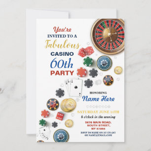 Casino Night Las Vegas Geburtstagskarten Party Einladung