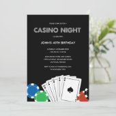 Casino Night Party Einladung (Stehend Vorderseite)