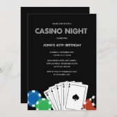 Casino Night Party Einladung (Vorne/Hinten)