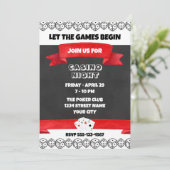 Casino Night Party Einladung (Stehend Vorderseite)