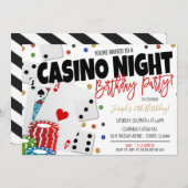 Casino Night Party Einladung (Vorne/Hinten)