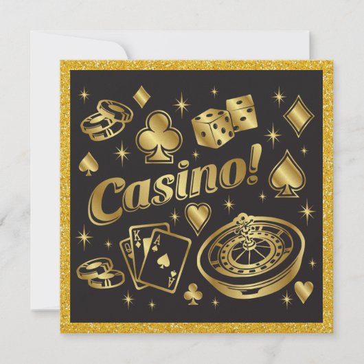 Casino Night Party Einladung (Vorderseite)