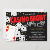 Casino Night Party Einladung (Vorderseite)