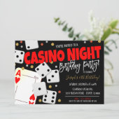 Casino Night Party Einladung (Stehend Vorderseite)