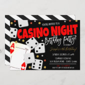 Casino Night Party Einladung (Vorne/Hinten)
