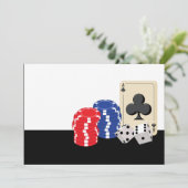 Casino Night Party Einladungen (Stehend Vorderseite)