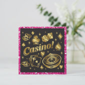 Casino Night Party / Fundraiser Einladung (Stehend Vorderseite)