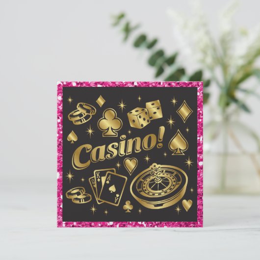 Casino Night Party / Fundraiser Einladung (Stehend Vorderseite)