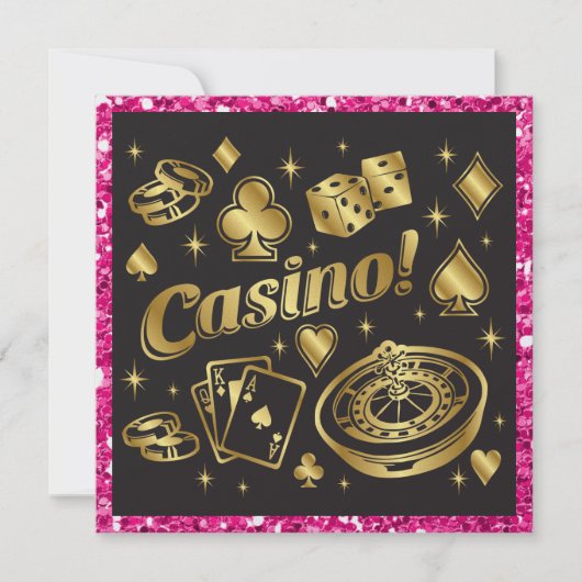 Casino Night Party / Fundraiser Einladung (Vorderseite)