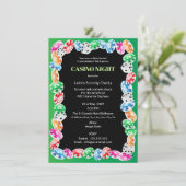 Casino Night Party Wohltätigkeit Einladung (Stehend Vorderseite)