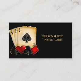 CASINO NIGHT, POKER NIGHT, GAMBLE, KARTENDICE BEGLEITKARTE