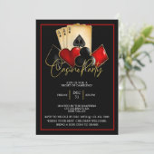 CASINO NIGHT, POKER NIGHT, GAMBLE, KARTENDICE EINLADUNG (Stehend Vorderseite)