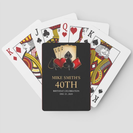 CASINO NIGHT, POKER NIGHT, GAMBLE, KARTENDICE SPIELKARTEN (Rückseite)