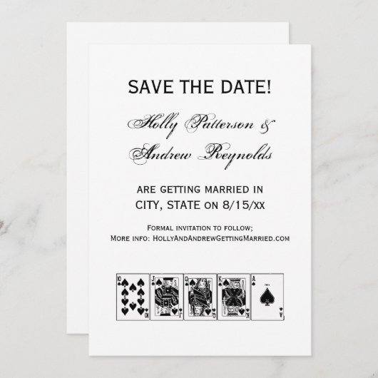 Casino Night Poker Royal Piazza della Riforma Einladung (Vorne/Hinten)