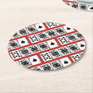 Casino Night Poker Royal Straight Flush Pik Runder Pappuntersetzer