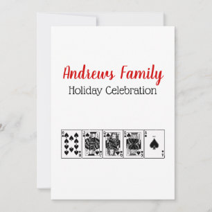 Casino Night Poker Royal Straight Flush Weihnachte Einladung