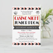 Casino Night Prom Tanz Einladung (Stehend Vorderseite)