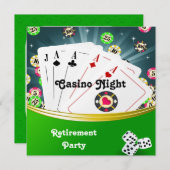 Casino Night Retirement Party Einladungen (Vorne/Hinten)