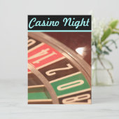 Casino Night Roulette Rad mit Retro Flair Einladung (Stehend Vorderseite)