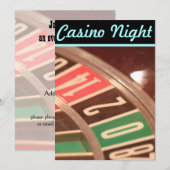 Casino Night Roulette Rad mit Retro Flair Einladung (Vorne/Hinten)