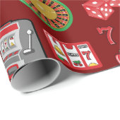 Casino Night Slot Machine Poker Lucky 7s Geschenkpapier (Rolleneckpunkt)
