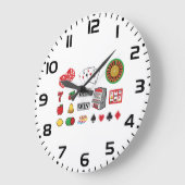 Casino Night Slot Machine Poker Lucky 7s Große Wanduhr (Winkel)