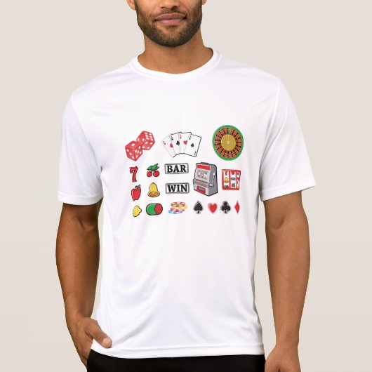 Casino Night Slot Machine Poker Lucky 7s T-Shirt (Vorderseite)