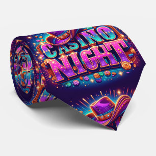 Casino Night Text und Cowboy Hat Krawatte