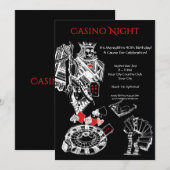 Casino Night Themenabend Geburtstagsparty Einladun Einladung (Vorne/Hinten)