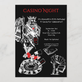 Casino Night Themenabend Geburtstagsparty Einladun Einladung