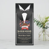 Casino Night Tuxedo Bachelor Einladung (Stehend Vorderseite)