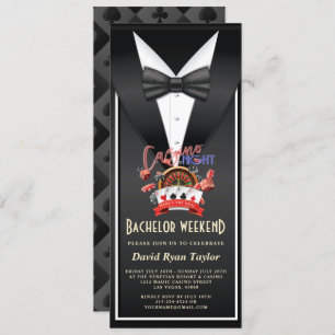 Casino Night Tuxedo Bachelor Einladung