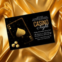 Casino Night Vegas Black and Gold Einladung