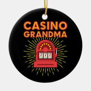 Casino Oma Gambling Granny Keramik Ornament