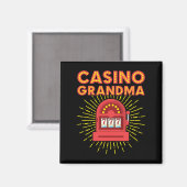 Casino Oma Gambling Granny Magnet (Vorderseite/Rückseite)