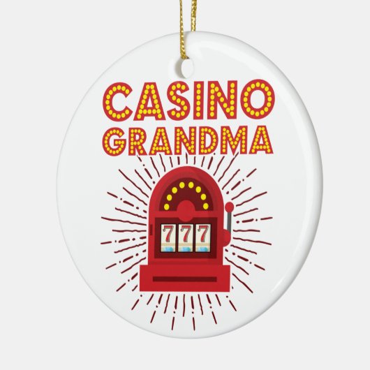 Casino Oma Spielautomat Großmutter Keramik Ornament (Links)
