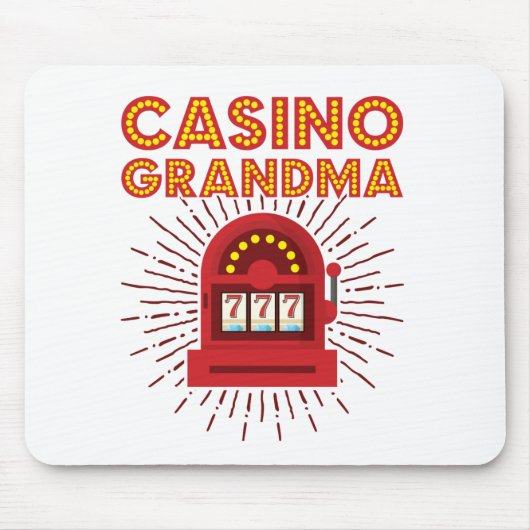 Casino Oma Spielautomat Großmutter Mousepad (Vorne)