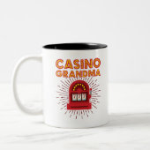 Casino Oma Spielautomat Großmutter Zweifarbige Tasse (Links)
