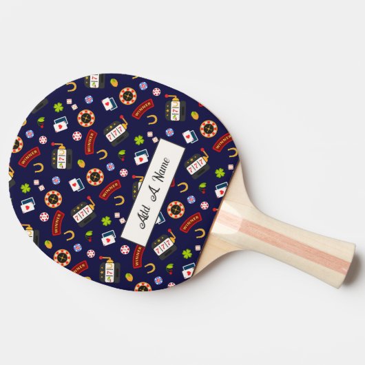 Casino Party | Blau Tischtennis Schläger (Seitenansicht)