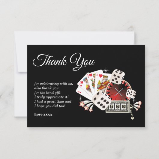 Casino Party Dankeschön Karte (Vorderseite)