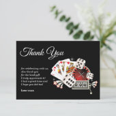 Casino Party Dankeschön Karte (Stehend Vorderseite)