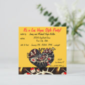 Casino Party Einladung (Stehend Vorderseite)