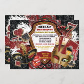 Casino Party Einladung (Vorne/Hinten)