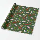 Casino Party | Grün Geschenkpapier (Ungerollt)