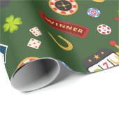 Casino Party | Grün Geschenkpapier (Rolleneckpunkt)